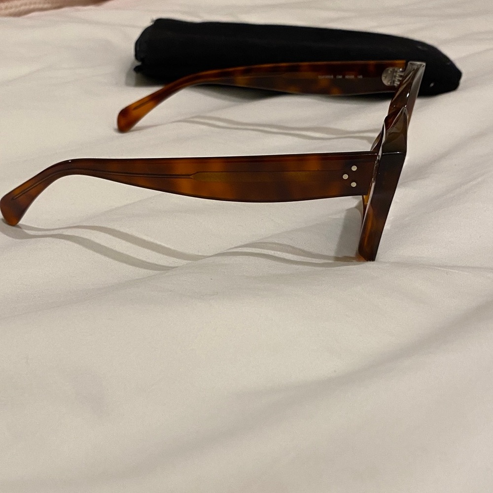 Celine Tortoiseshell Square Sunglasses - Brown/Black - Picture 5 of 6